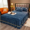 2021 Crystal velvet bed skirt, single piece warm thickened lace bed cover, bed skirt style anti-slip bed cover, Chinese-style bed cover Application Scenario